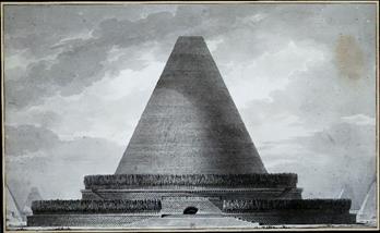Descrizione: Boullée_-_Cénotaphe_égyptien_-_élévation